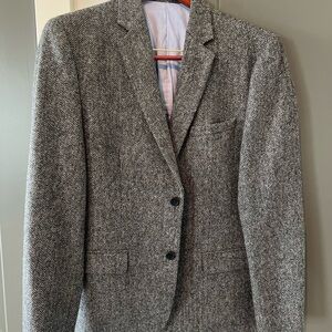 Classic Gray Herringbone Blazer